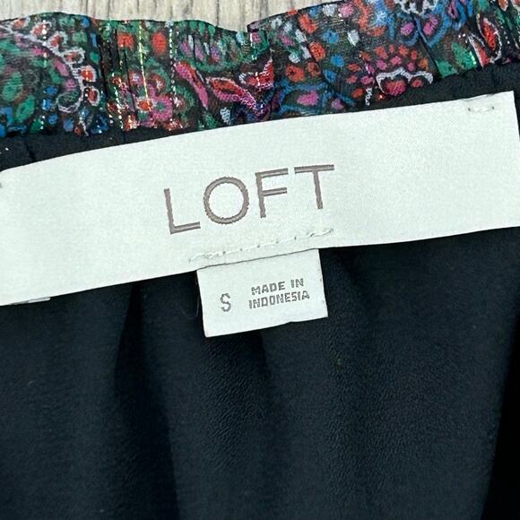 Ann Taylor Loft Jewel Tone Paisley Sheer Long Sleeve Pop Over S Top Moody Nature - Picture 5 of 10